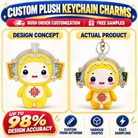 Porte-clés en peluche personnalisés OEM ODM en coton PP, jouets en peluche mignons en forme d'animaux de dessin animé, cadeaux promotionnels de Noël