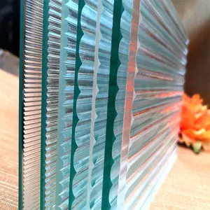 8mm 10mm 12mm fluted tempered glass safety privacy decorative clear low iron toughened tecture reeded pattern build glass price