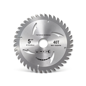 Lưỡi cưa tròn công nghiệp 5 inch 125mm 40 răng, đầu mạ cacbua, màu trắng, bền, cường độ cao, dùng cho chế biến gỗ, OEM - Product Image 1