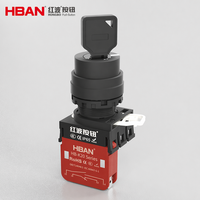 Interruttore a Chiave in Plastica HBAN 10A 22mm Tipo Latching SPDT/DPDT IP65 2/3 Posizioni Impermeabile 400V per Controllo Elettronico