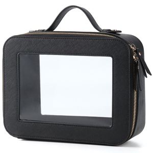 Pochette de luxe étanche personnalisée avec logo, fermeture éclair, pour bonbons, mode, portable, école, voyage, avec fenêtre transparente en PVC, en PU, pour cosmétiques - Product Image 5