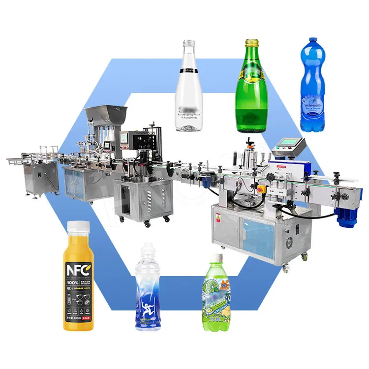 HNOC Glass Bottle Water Fill Equipment Monoblock Volumetric Liquid Bottle Wash Fill Capping Machine