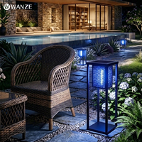 Lampe anti-moustiques solaire à corps métallique, indice IP55, pour extérieur, villa, cour, jardin, usage domestique, étanche, répulsif pour les insectes.