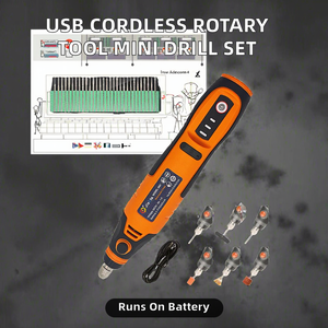 เครื่องมือโรตารี่ไร้สายแบบใช้แบตเตอรี่ 21000 รอบต่อนาที พร้อมสาย USB สว่านขนาดเล็ก อุปกรณ์แกะสลักไร้สาย DIY E - Product Image 4