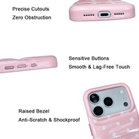 Étui Premium Brillant Rose Clair Effet Brume pour iPhone 17 Pro Noir Antichoc Protection 360° Anti-Rayures en Cuir PU Magnétique