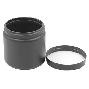 Black Hdpe 16 Oz 500ml Cream Plastic Jar Container For Pomade
