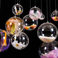 Nouvelle Boule de Noël Transparente en PVC Faite à la Main, Boîte Ouverte Personnalisée pour Ornements de Sapin de Noël DIY, Décoration Maison, Cadeau de Fête