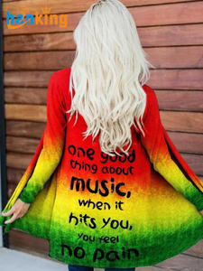 Womens Spring and Autumn Geometric Pattern Print Open Front <b>Cardigan</b> <b>Coat</b> Street Fashion Casual Colorblock Long Sleeve <b>Cardigan</b> - Product Image 4