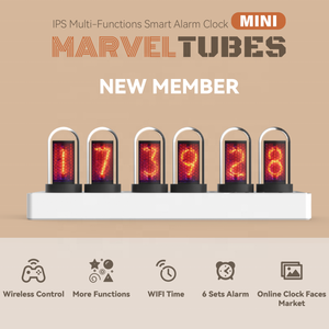 Tốt hơn IPS Màn hình màu nixie Ống kỹ thuật số USB Đồng hồ báo thức sáng tạo Retro bảng đồng hồ thông minh bảng đồng hồ - Product Image 2