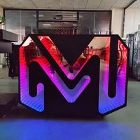 Table de DJ moderne de luxe personnalisée pour événements intérieurs, fêtes, bars à domicile, discothèques, avec éclairage LED charmant