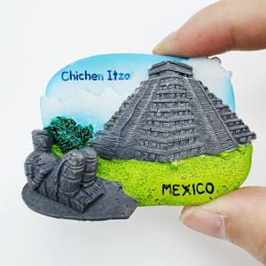 Aimant de réfrigérateur 3D en résine en gros, souvenir de voyage Itza <span class=keywords><strong>Mexique</strong></span>, aimant de réfrigérateur 3D en résine avec l'attraction emblématique d'Itza - Product Image 2