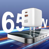 Adaptateur secteur LDNIO Q2617 GaN 65W, prise EU/US, 3 ports QC 3.0 Type-C PD, chargeurs de téléphone portable de voyage, chargeur GaN 65W