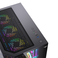 Lovingcool Dual Tempered Glass Side Panel Window Mid Tower Desktop ATX MATX Gaming PC Case Computer Case with RGB Fans