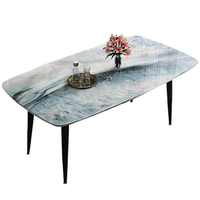 Ensemble Table et Chaises de Repas Extérieur Moderne Style Métal et Bois Panneau pour Appartement, Salle de Bain ou Entrée