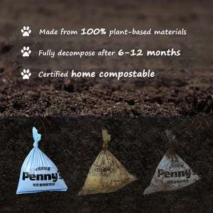 ผู้ผลิตขายส่ง รับผลิตถุงกำจัดมูลสัตว์เลี้ยงแบบย่อยสลายได้ PLA/PBAT พร้อมหูหิ้ว พิมพ์ลายเฟล็กโซตามสั่ง - Product Image 6