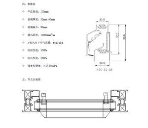 K90 Serrures de <span class=keywords><strong>poignée</strong></span> de fenêtre en aluminium modernes coulissantes en continu thermiquement cassées pour la porte de réglage du Volume d'air de Ventilation anti-effraction - Product Image 5