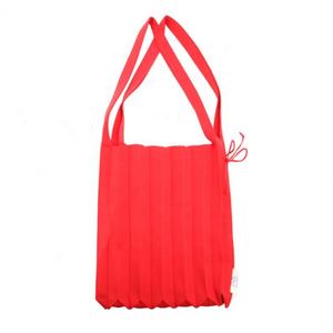 Sac à provisions en coton et lin de style Ins sac à main à bandoulière en laine tricoté de couleur comptoir pliable pour femmes - Product Image 6