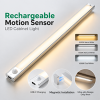 Lumière LED pour armoire avec détecteur de mouvement rechargeable 3CCT dimmable, 30 cm, magnétique, sans fil, pour armoire, cuisine