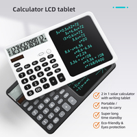 Calculatrice d'affaires portable Tableau d'écriture LCD, calculatrice à 12 chiffres, bloc-notes de bureau, calculatrice de bloc-notes avec tableau d'écriture