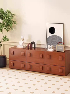 Armadio per soggiorno Vintage a pavimento della metà del secolo <span class=keywords><strong>in</strong></span> <span class=keywords><strong>legno</strong></span> massello con unità modulare creativa per uso domestico e ingresso - Product Image 2