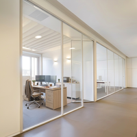 Panneaux de cloison en verre, design acoustique, isolation phonique, verre feuilleté de sécurité, profil en aluminium antirouille pour bureau moderne