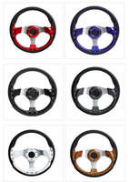 Volant de course universel pour voiture de 13 pouces - Style de course - Volant personnalisé pour drift - Cuir PU - Garantie de 3 mois