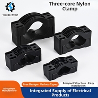 Attache-câble en nylon T51/69 Trefoil pour câble à trois conducteurs, clip de fixation PA66, support pour câble électrique
