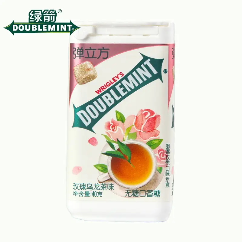 Wrigley की Doublemint 40g चीनी नि: शुल्क गम गुलाब Oolong चाय अंगूर चमेली चाय