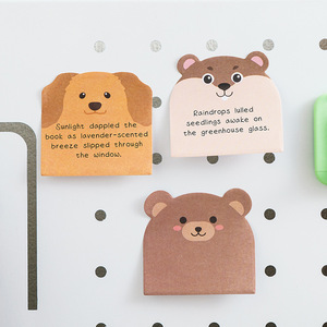 Bloc-notes autocollants mignons à motifs d'animaux, mémos irréguliers réutilisables, esthétiques, taille personnalisable - Product Image 5