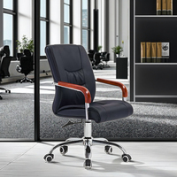 Chaise de bureau exécutive ergonomique moderne en cuir Ekintop avec base pivotante réglable en hauteur, accoudoirs fixes et structure en métal chromé