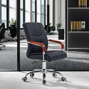 <span class=keywords><strong>Chaise</strong></span> <span class=keywords><strong>de</strong></span> <span class=keywords><strong>bureau</strong></span> <span class=keywords><strong>de</strong></span> direction <span class=keywords><strong>ergonomique</strong></span> moderne Ekintop en cuir avec base pivotante réglable en hauteur, accoudoirs fixes, cadre en métal chromé - Product Image 4