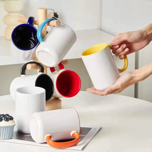 Tazas de Porcelana de 15 oz, para Sublimación, con Revestimiento Exterior Blanco, Interior de Color, Tazas de Cerámica Personalizadas con Asa de Color - Product Image 2