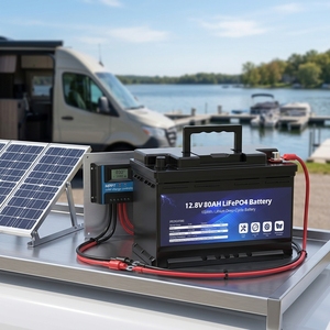 Batterie LiFePO4 12V 100Ah 150Ah 200Ah pour système de stockage d'énergie solaire, batterie au lithium fer phosphate à décharge profonde pour camping et bateau - Product Image 1