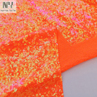 Nanyee Textile Orange vif Haute élasthanne 3mm Sequin Spandex Tricot Tissu pour Dancewear