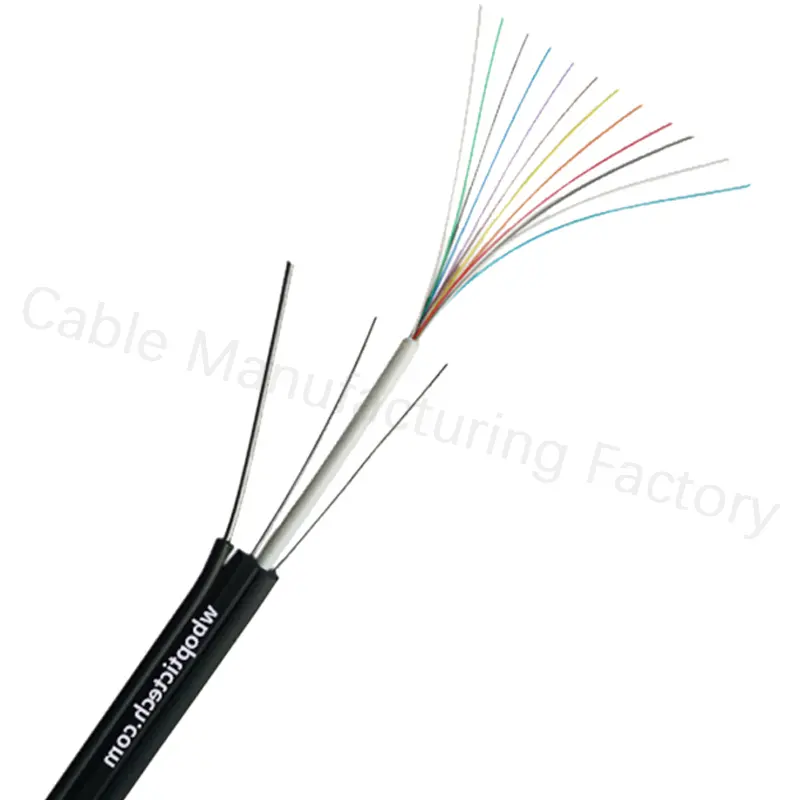 Kaynağı ile fabrika ucuz fiyat GJYXCH fiber optik 6 çekirdekli FTTH saplamalı kablo kendini destekleyen çelik tel 1.0mm