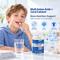 Comprimés de calcium, vitamine D et acides aminés pour enfants, marque privée OEM, pour la nutrition osseuse quotidienne, complément alimentaire, vente en gros, fourniture d'usine