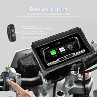 Podofo Écran intelligent pour moto 5 pouces, navigation GPS sans fil CarPlay Android Auto, dispositif TPMS avec bouton physique pour les livreurs