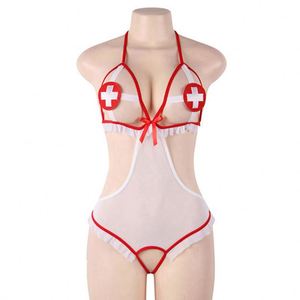 Kostum Seksi Dewasa Bodysuit Seragam Perawat Wanita Ukuran Besar Pakaian Dalam Rumah Sakit Lingerie Seksi Kostum Perawat untuk Wanita - Product Image 3