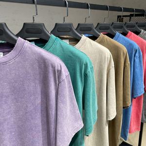 เสื้อยืดผู้ชายไซส์ใหญ่ ผ้าฝ้าย 100% พิมพ์โลโก้ตามสั่ง ล้างสีแบบวินเทจ - Product Image 3