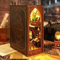 Kit de construction de maison miniature en bois 3D, étagère à livres, décoration d'étagère, serre-livres