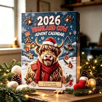 Nouveau Calendrier de l'Avent Boîte Mystère Transfrontalière en Plastique avec Animaux de la Ferme (Vache des Highlands) - Bestseller pour le Plaisir