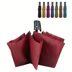 Parapluie pliable double couche de haute qualité, pliable en 3 sections, pare-soleil, coupe-vent, protection UV, avec impression de logo - Product Image 3