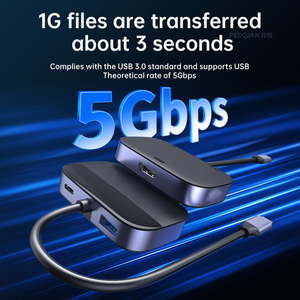 FEIXUAN transfert de données haute vitesse 3 en 1 <span class=keywords><strong>USB</strong></span> <span class=keywords><strong>C</strong></span> Hub 5Gbps <span class=keywords><strong>USB</strong></span> a 3.0 <span class=keywords><strong>HDMI</strong></span> PD 100W charge rapide <span class=keywords><strong>USB</strong></span> <span class=keywords><strong>C</strong></span> Hub pour ordinateur portable - Product Image 3