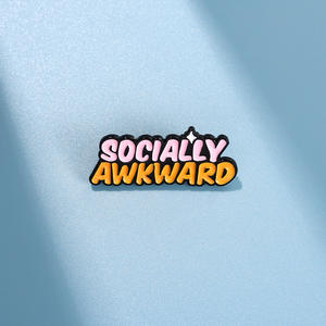 Sozial umständlich Brosche benutzer definierte anti soziale Zitate interaktive Emaille Pin für Hut Shirt Revers Abzeichen lustige Metall Geschenk für Freunde - Product Image 6