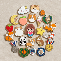 Épinglette personnalisée en émail souple, épinglette en émail dur, badge métallique avec logo, motif dessin animé avec paillettes, impression UV, anime mignon, fabrication sur mesure