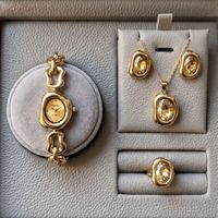 Ensemble de 5 montres élégantes pour femmes en alliage à quartz, montres de loisirs à la mode, options de coffrets cadeaux en gros