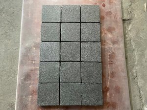 <strong>Cobble</strong> <strong>Stone</strong> Absolute black granite paver <strong>stone</strong> 15x15x3cm <strong>Cube</strong> <strong>Stone</strong> Pavers for Driving away Top Flamed <strong>and</strong> Split Sides - Product Image 2