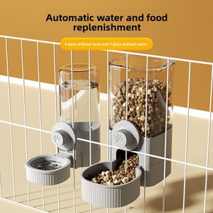 Distributeur automatique de nourriture et d'eau pour animaux de compagnie de grande capacité, moderne, suspendu, en plastique solide, pour chiens et chats, utilisation en intérieur - Product Image 4