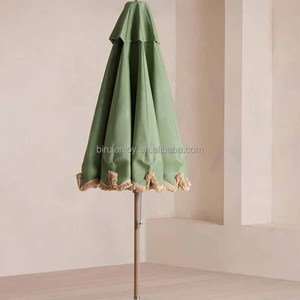 <span class=keywords><strong>Parasol</strong></span> de jardin pliable de luxe pour l'extérieur, <span class=keywords><strong>grand</strong></span> cadre en <span class=keywords><strong>bois</strong></span> à franges, protection solaire UPF50, pour la maison, le jardin, les hôtels, la piscine, la cour - Product Image 4