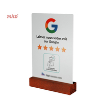 Support de menu personnalisable avec logo, puce originale NTAG 213, pour hôtel, restaurant, avec base en bois